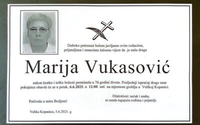 POSLJEDNJI POZDRAV NAŠOJ UČITELJICI MARIJI VUKASOVIĆ