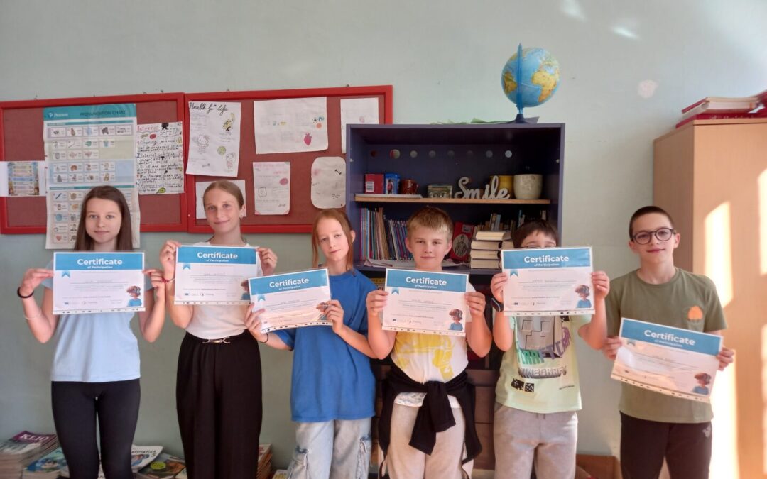 Učenicima 5. b dodijeljeni certifikati za uspješno sudjelovanje u eTwinning projektu DigiLab 2026 #Skills for Life
