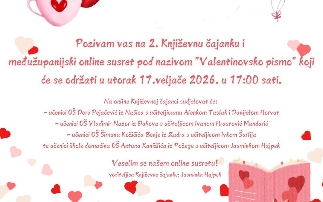 Pozivnica na 2. Književnu čajanku