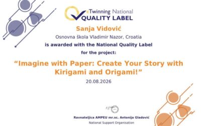 Nacionalna oznaka kvalitete za eTwinning projekt “Create Your Story with Kirigami and Origami”